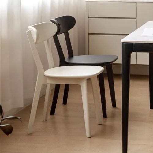 Miniatura 4 de Sillas de Comedor de Roble, Sillas de Cocina, Silla de Comedor Moderna de Madera Maciza 100% con Respaldo Curvo, Silla de Comedor para Cocina, Sala