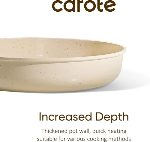 Miniatura 5 de CAROTE 8" Frying Pan Set, Ceramic Frying Pan, Non-Toxic PTFE & PFOA Free Fry Pan & Omelet Pan, Compatible with Induction, Gas Cooktops