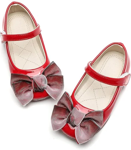 Miniatura 2 de Komfyea Zapatos de vestir planos de ballet con lazo para niña pequeña