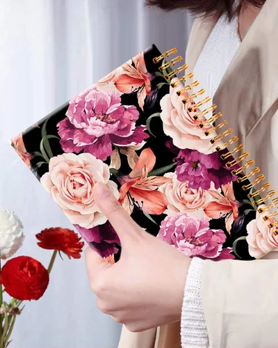 Miniatura 5 de iampanda Cuaderno de diario en espiral, encuadernación fuerte de doble alambre con papel de primera calidad para niñas y mujeres, 60 hojas A5 a