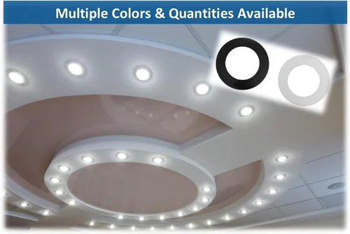 Miniatura 5 de Anillos de plástico de 10 pulgadas, anillo de luz empotrado para luces de lata, accesorio de iluminación multicolor en blanco o negro