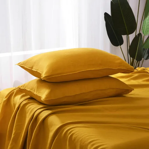 Miniatura 3 de Fundas de Almohada de Lino Natural Francés Juego de 2 - Fundas de Almohada Lavadas a la Piedra que Absorben la Humedad, Tamaño King (20''x40'')