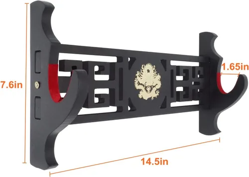 Miniatura 2 de Soporte de pared para espada de dragón, soporte acolchado de terciopelo para Katana, soporte de espada samurái, estante de exhibición