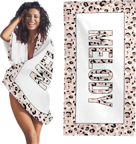 Miniatura 8 de YESCUSTOM Toallas de baño bohemias personalizadas con nombre, toalla de baño con texto personalizado para adultos, mujeres y niños, toalla