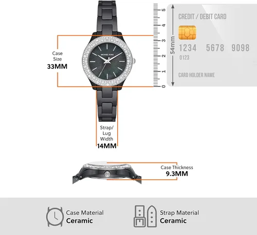 Miniatura 5 de Michael Kors Reloj de cuarzo Liliane para mujer con correa de acero inoxidable