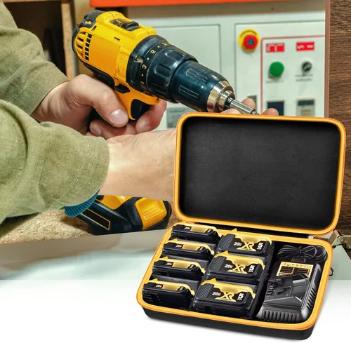 Miniatura 6 de Estuche de almacenamiento de batería extra grande para batería DEWALT 20V/60V MAX XR y cargador, caja transportadora de paquete
