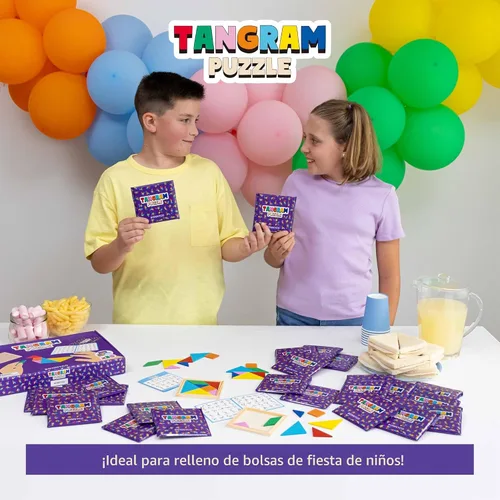 Miniatura 6 de BONNYCO Tangram Puzzle Paquete de Madera de 30 Recuerdos de Fiesta para Niños. Rellenos de Bolsas de Dulces para Niños de 3-5, 4-8, Regalos