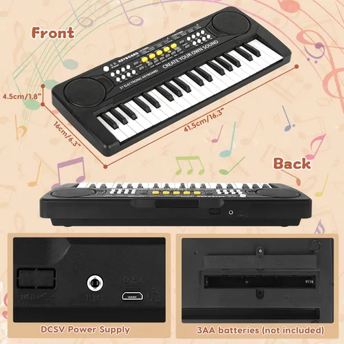 Miniatura 5 de Teclado de Piano de 37 Teclas Mejorado para Niños, Juguetes Musicales para Niñas de 3, 4, 5, 6 Años, Teclados y Pianos para Principiantes