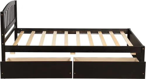 Miniatura 4 de Harper & Bright Designs Cama de plataforma de madera con cajones, marco de cama de tamaño individual con cabecero, cama de almacenamiento