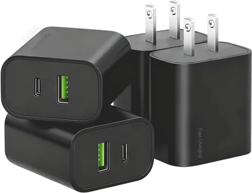 Miniatura 7 de Paquete de 4 bloques de cargador USB C, cargador de puerto USB-C y USB-A de 20 W, para i Phone 17/16/15/14/13/12/11/X/8, i Pad y más Blanco