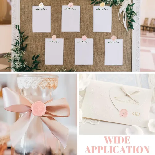 Miniatura 7 de Adhesivos de sellado de cera prefabricados transparentes, 54 adhesivos impermeables para invitaciones de boda, envoltura de regalos de cumpleaños