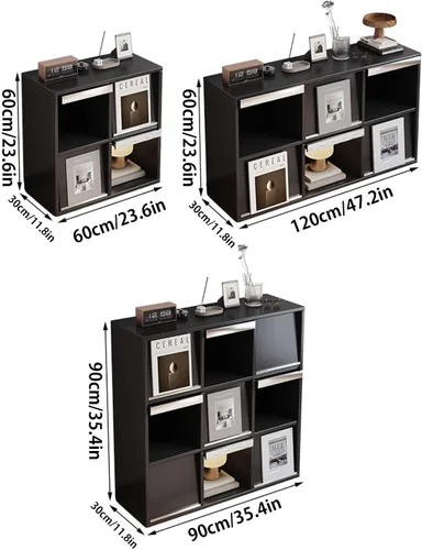 Miniatura 2 de Armario de almacenamiento de discos, soporte para tocadiscos, soporte para tocadiscos con capacidad para más de 200 + de fácil montaje, mesa