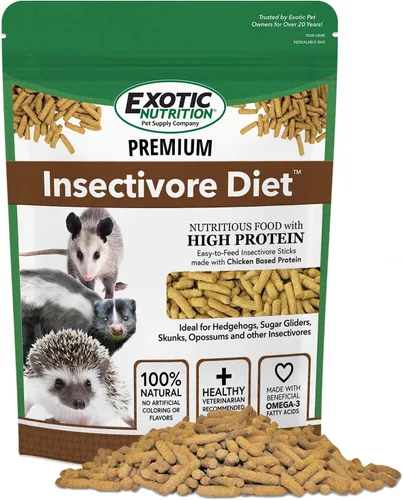 Miniatura 7 de Dieta de insectívoros premium (1.25 libras) – Dieta saludable y nutritiva a base de pollo, alta en proteínas, para planeadores de azúcar, erizos