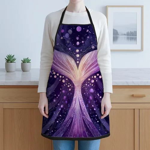 Miniatura 6 de Delantales fantásticos para cocinar, diseño de sirena de fantasía violeta, delantal para adultos, delantal mágico artístico lavable para limpieza