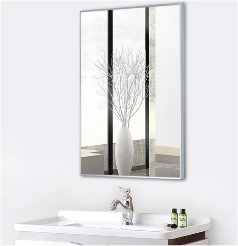 Miniatura 2 de Y&J Espejo de baño, espejo de pared rectangular, espejo con marco de metal, colgante de pared horizontal o vertical, para dormitorio, sala de estar
