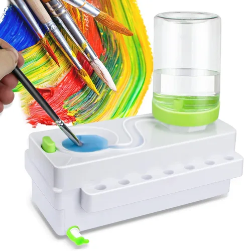 Miniatura 12 de Limpiador de Pinceles de Pintura Mejorado, Suministros de Pintura, Estación de Pintura con Drenaje, Enjuagador de Pinceles con Reciclaje de Agua