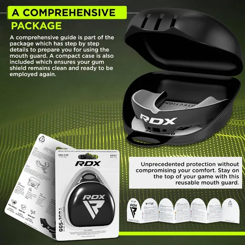 Miniatura 7 de RDX Protector Bucal para Boxeo MMA Kickboxing Muay Thai Judo Karate - Protector de Mandíbula con Funda de Almacenamiento para Adultos, Artes