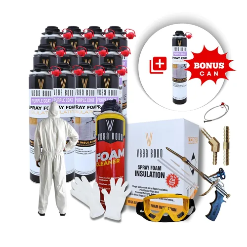 Miniatura 2 de Vega Bond SF001 Paquete completo de 12 unidades con traje, un solo componente premium, autoexpandible, espuma en aerosol de aislamiento de celdas