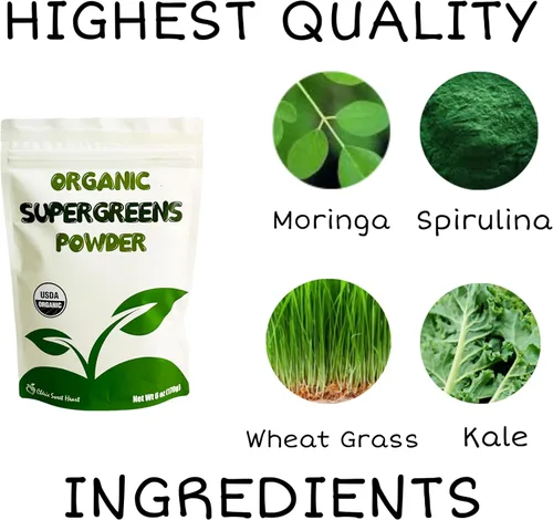 Miniatura 3 de Cherie Sweet Heart Supergreens Powder – Superfood Green – Polvo de verduras orgánicas Super Greens – Polvo de batido – Superalimento en polvo