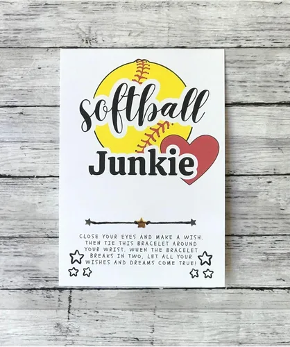 Miniatura 27 de Softball Wish Bracelet, Softball Gift, Team Gift, Softball Card, Graduation, Senior Year, Sports Team Party Favor Gift, Team Wish Gift