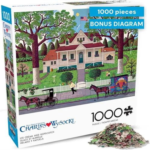 Miniatura 8 de Buffalo Games Charles Wysocki - Rompecabezas de 1000 piezas con escena de invierno festivo, 26.75 x 19.75 pulgadas, a partir de 14 años, póster