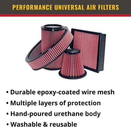Miniatura 2 de Airaid 721-128 filtro de aire universal con sistema de abrazaderas: ovalado y ahusado; brida de 4.5 pulgadas (114 mm); altura de 7.375 pulgadas
