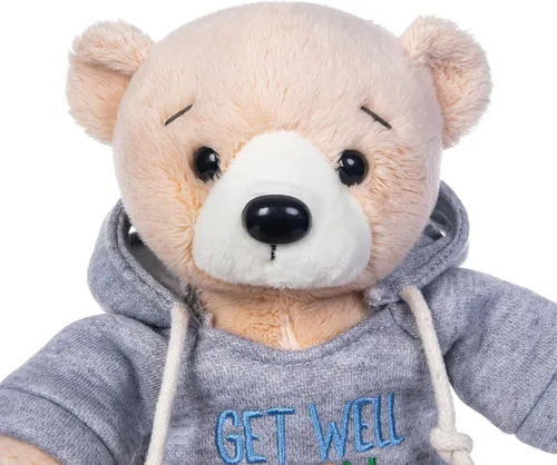 Miniatura 4 de My OLi Oso de peluche Get Well Soon de 7 pulgadas, animal de peluche con capucha, oso suave de recuperación rápida, felpa cómoda para visitas al