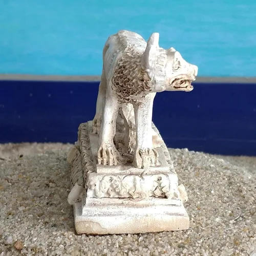 Miniatura 3 de Estatuas de lobo de la antigua Roma pequeña escultura de reptil acuario terrario pecera decoraciones adorno tortuga lagartija tanques decoración