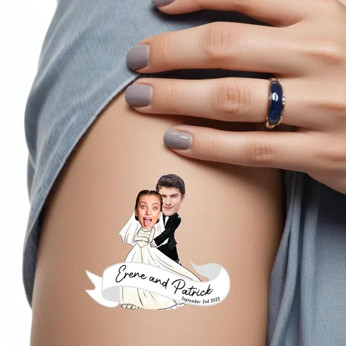 Miniatura 16 de Tatuajes corporales personalizados para despedida de soltera, calcomanías de despedida de soltero, suministros de fiesta con caras divertidas