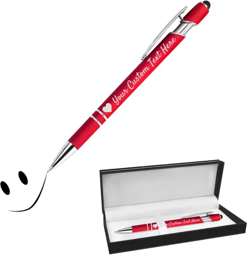 Miniatura 22 de Bolígrafos personalizados con lápiz capacitivo, bolígrafos grabados personalizados, impresos con tu logotipo o mensaje para Navidad, graduación