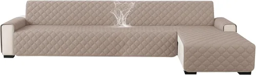 Miniatura 19 de XINEAGE Fundas 100% impermeables para sofá modular en forma de L, reversible, lavable, con botones de chaise plum flower, protector de muebles