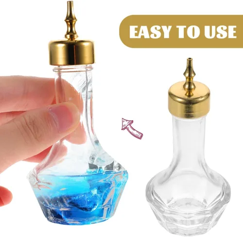 Miniatura 3 de UPKOCH Bitters Bottle - Vaso de 1.05 onzas con tapa dorada, herramienta de barra profesional para cócteles artesanales, uso antiguo y barman