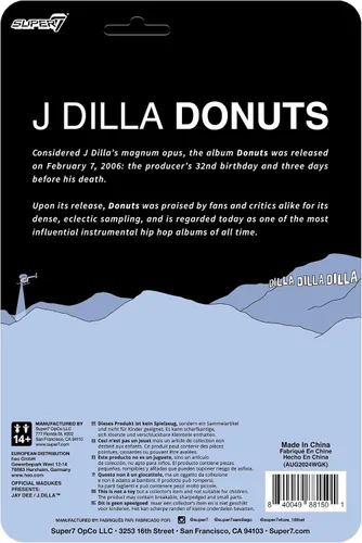 Miniatura 3 de Super7 J Dilla Donuts Portada del Álbum - Figura de Acción de J Dilla de 3.75" con Accesorios Coleccionables de Hip Hop y Juguetes Retro