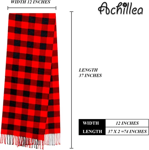 Miniatura 31 de Bufanda de invierno Achillea suave y cálida, de tartán, a cuadros, de cachemira, unisex
