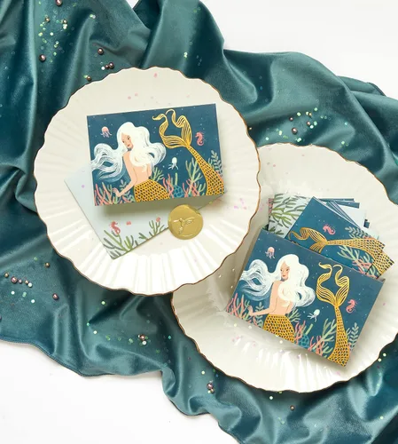 Miniatura 5 de Papyrus - Tarjetas en blanco con sobres, sirena (14 unidades)