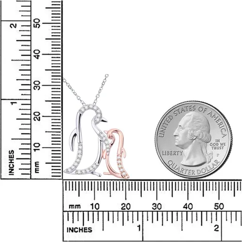 Miniatura 5 de Collar de plata de ley 925 con diseño de animales para madre e hija, regalo para mamá, abuela y niñas, regalo familiar