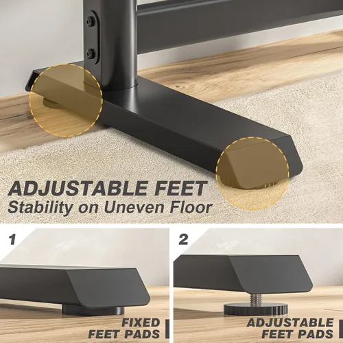 Miniatura 4 de TVON Soporte de TV de suelo resistente para televisores grandes de 55 a 100 pulgadas de hasta 150 libras, soporte de TV alto universal con soporte