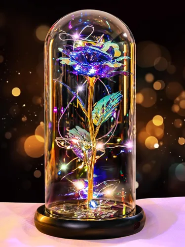 Miniatura 11 de Pusuny Flores para el Día de la Madre, regalos para mamá y mujer, regalo de cumpleaños, rosa de cristal de galaxia eterna, flores de cristal