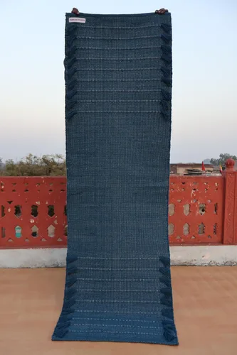 Miniatura 6 de Jaipur art & Rugs Estera de yoga de algodón orgánico - Alfombra tejida a mano ecológica - Antideslizante y gruesa (61x183x13mm) para fitness diario