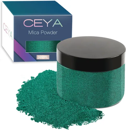 Miniatura 15 de Ceya Polvo Mica, 150g/ 5.3oz Pigmento de Colorante de Efecto Perlado Blanco de Porcelana para Resina Epóxica, Vasos, Sustancia Pegajosa, Bomba