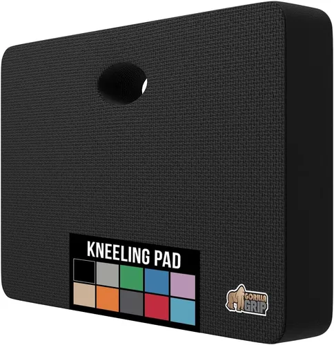 GORILLA GRIP Almohadilla de Espuma Suave Extra Gruesa con Patente Pendiente para Arrodillarse, Cojines Grandes de Apoyo para las Rodillas para Negro