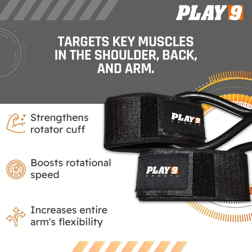 Miniatura 5 de Play 9 Deportes Resistencia Ejercicio Bandas de Activación de Béisbol Elástico Entrenamiento Atletas Equipo Bandas Negro