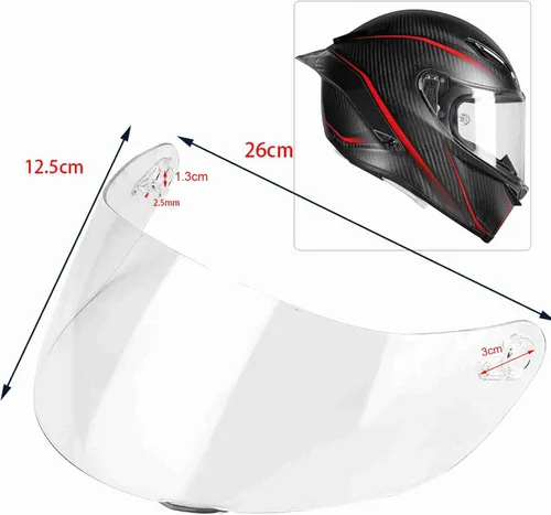 Miniatura 5 de Repuesto de protector facial para casco de motocicleta, visera de casco de motocicleta compatible con AGV K1 K1S K3 SV K5 K5S con protección UV