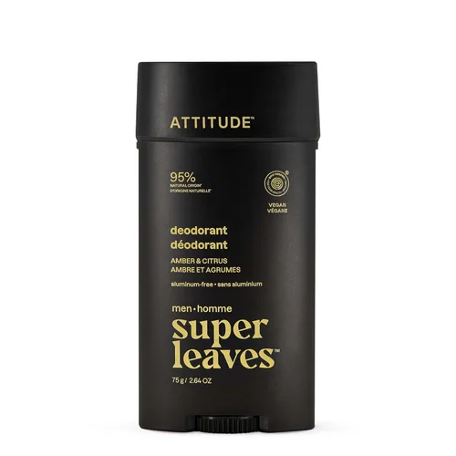 ATTITUDE Desodorante sin aluminio para hombres, 95% ingredientes de origen natural, verificado por EWG, control de olores a base de plantas, con