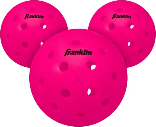 Franklin Sports X-40 pelotas de Pickleball al aire libre - Bola oficial del Pickleball de EE. UU., APP Tour + US Open - Tamaño reglamentario Rosa