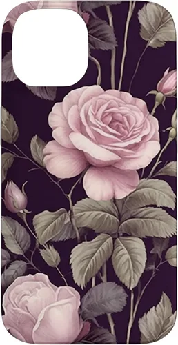 Miniatura 4 de Funda rosa botánica para iPhone 13 Floral Vintage Pattern with cute pink purple
