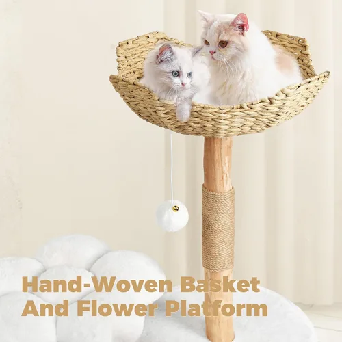 Miniatura 4 de Easyego Árbol moderno para gatos, torre de madera estética de 36.6 pulgadas para gatos grandes, condominio de lujo para gatos con postes rascadores
