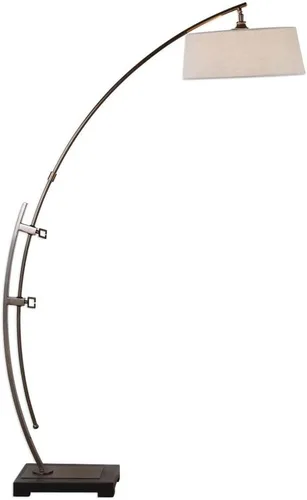 Miniatura 5 de Uttermost Lámpara de pie de arco de bronce oscuro plateado Calogero