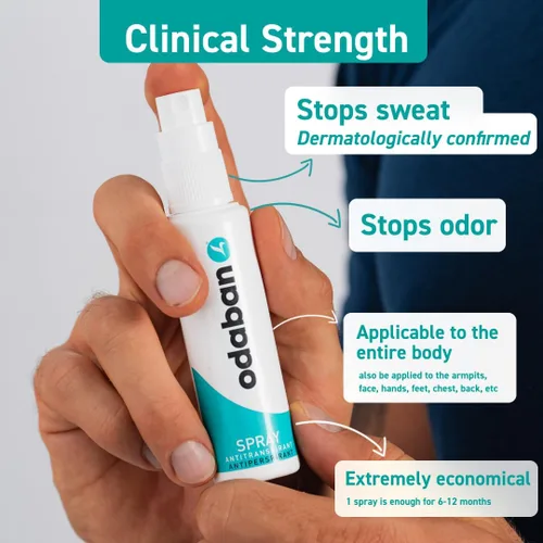 Miniatura 3 de Desodorante antitranspirante odaban, fuerza clínica y protección, desodorante para hombres y mujeres para sudoración escisiva e hiperhidrosis, sin