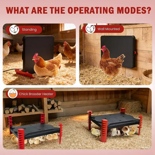 Miniatura 2 de Placa calefactora para pollos de 200 W, placa radiante ajustable 2 en 1 para pollitos y aves de corral, termostato inteligente, 16 x 12 pulgadas
